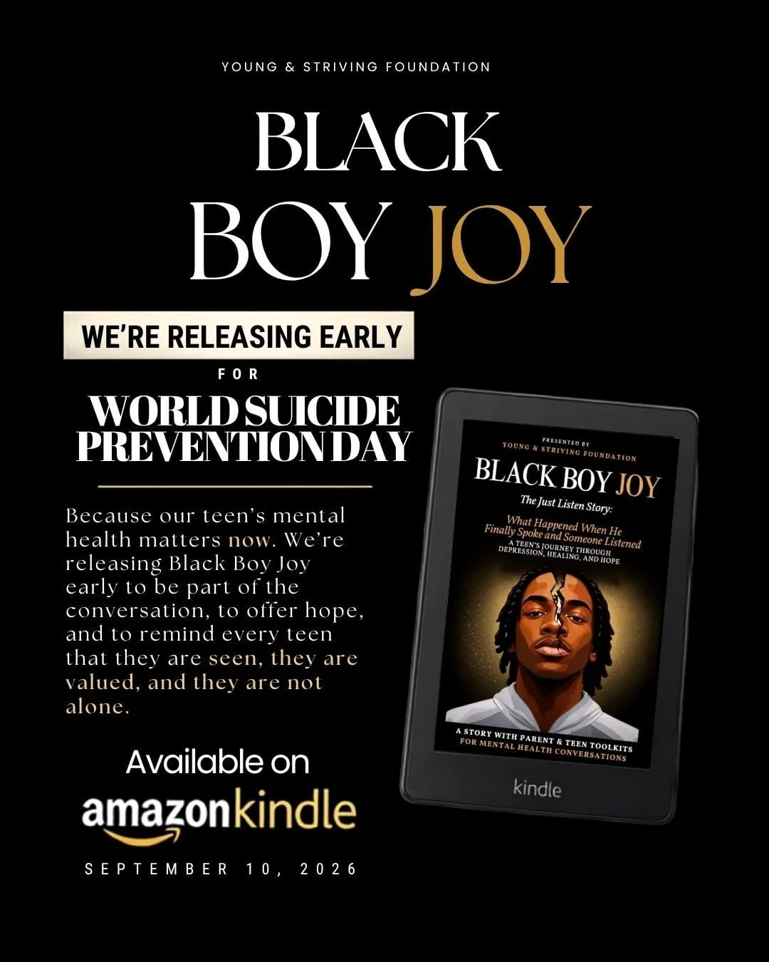 Black Boy Joy book artwork about teen mental health conversations